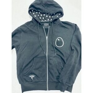 Dirtybird Black Zip Up Hoodie Egg Lightning Bolt Medium